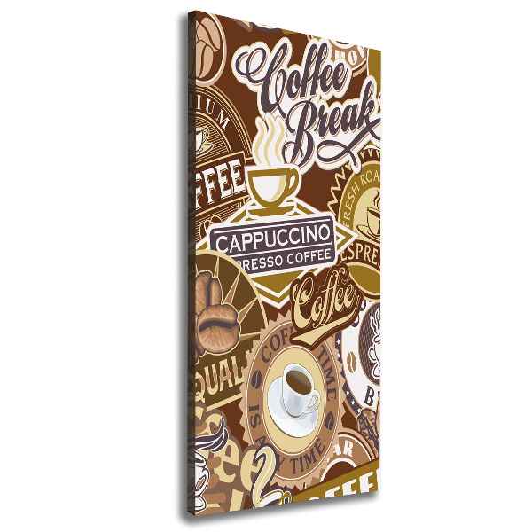 Cuadro canvas decorativo para salón vertical Cafetería