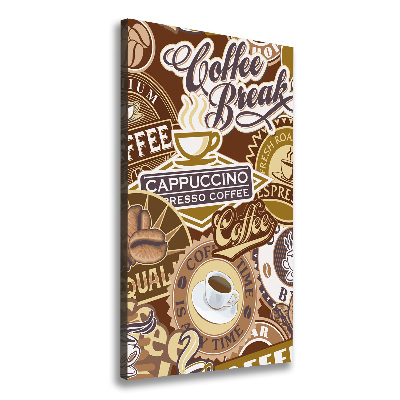 Cuadro canvas decorativo para salón vertical Cafetería
