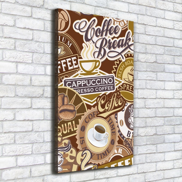 Cuadro canvas decorativo para salón vertical Cafetería