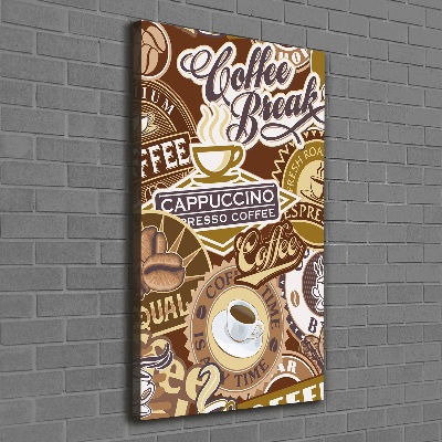 Cuadro canvas decorativo para salón vertical Cafetería