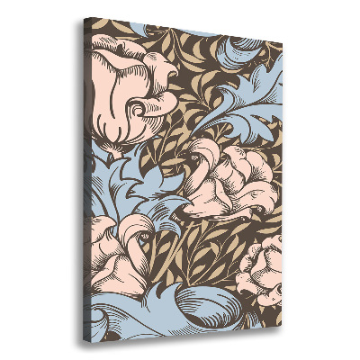 Cuadro moderno en lienzo resistente uv vertical Flores y hojas