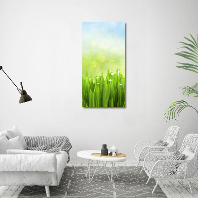 Cuadro canvas decorativo para salón vertical Césped