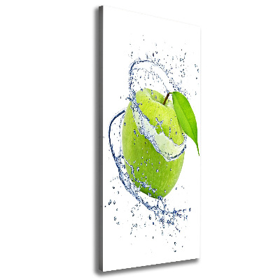 Cuadro canvas decorativo para salón vertical manzanas verdes