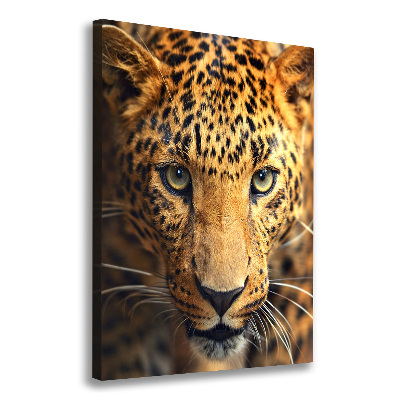 Cuadro canvas decorativo para salón vertical Leopardo