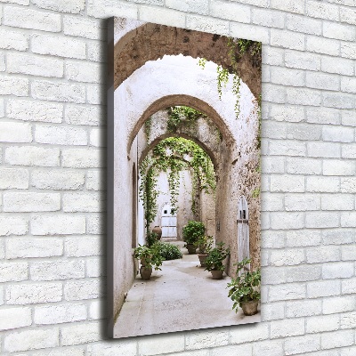 Cuadro canvas decorativo para salón vertical Arcade en el castillo