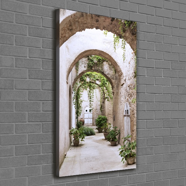 Cuadro canvas decorativo para salón vertical Arcade en el castillo