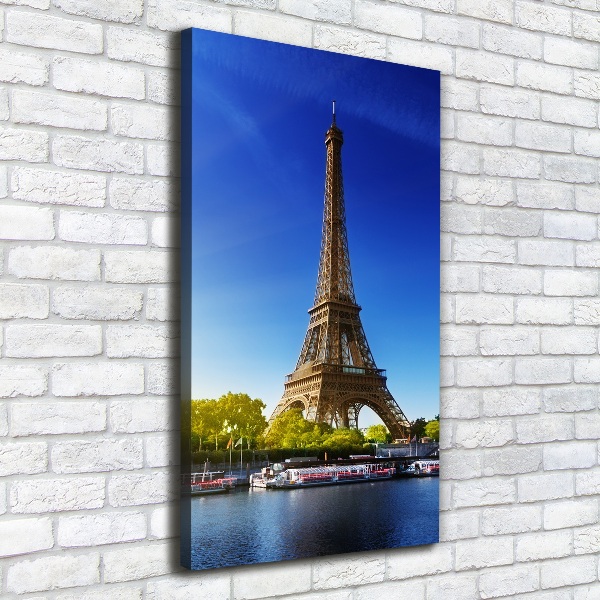 Cuadro canvas decorativo para salón vertical Torre Eiffel de París