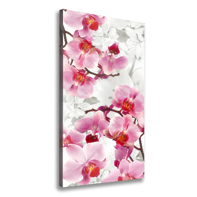 Cuadro moderno en lienzo resistente uv vertical Orquídea rosa