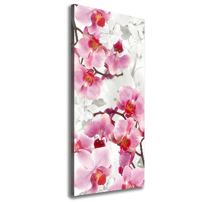 Cuadro moderno en lienzo resistente uv vertical Orquídea rosa