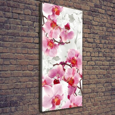 Cuadro moderno en lienzo resistente uv vertical Orquídea rosa