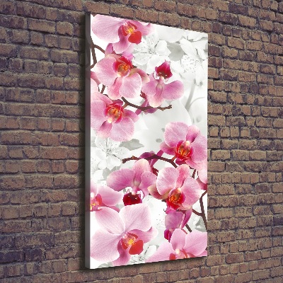Cuadro moderno en lienzo resistente uv vertical Orquídea rosa