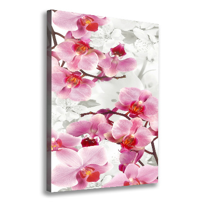 Cuadro moderno en lienzo resistente uv vertical Orquídea rosa