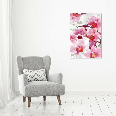 Cuadro moderno en lienzo resistente uv vertical Orquídea rosa