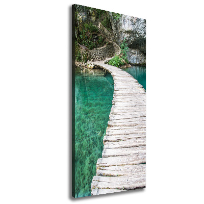 Fotografía en lienzo vertical Lagos de Plitvice