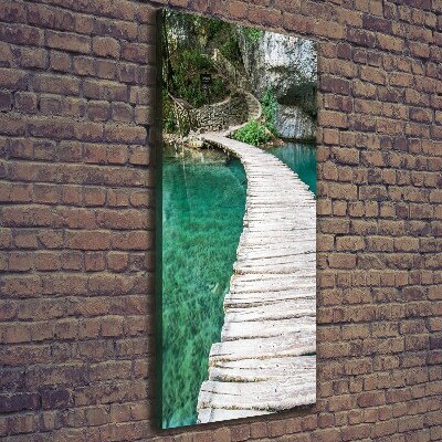 Fotografía en lienzo vertical Lagos de Plitvice