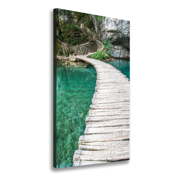 Fotografía en lienzo vertical Lagos de Plitvice