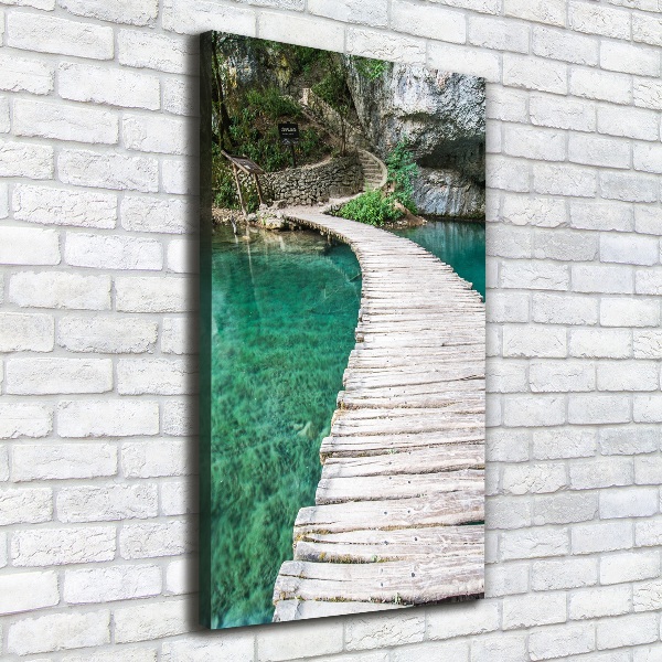 Fotografía en lienzo vertical Lagos de Plitvice