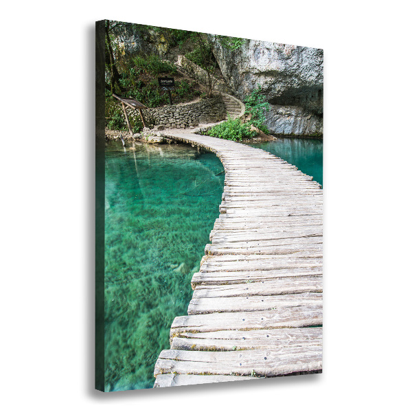 Fotografía en lienzo vertical Lagos de Plitvice