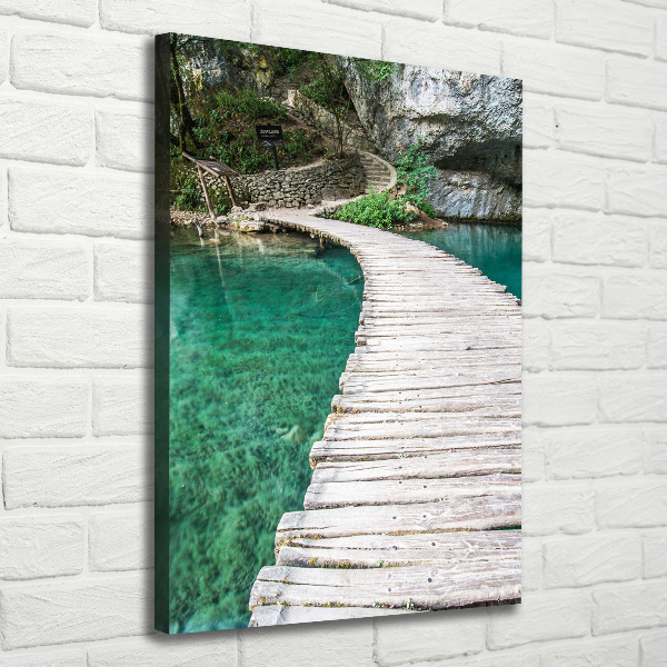 Fotografía en lienzo vertical Lagos de Plitvice