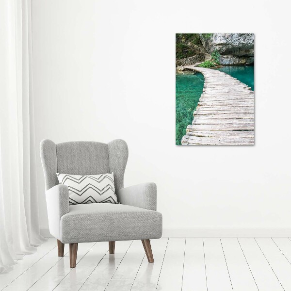 Fotografía en lienzo vertical Lagos de Plitvice