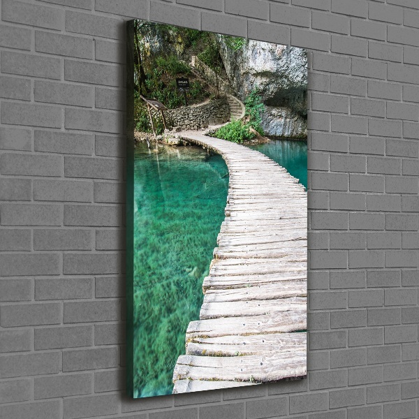 Fotografía en lienzo vertical Lagos de Plitvice