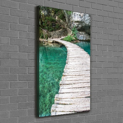 Fotografía en lienzo vertical Lagos de Plitvice