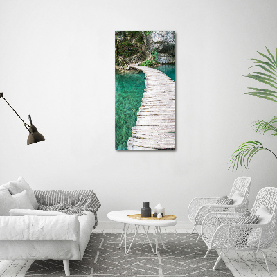 Fotografía en lienzo vertical Lagos de Plitvice