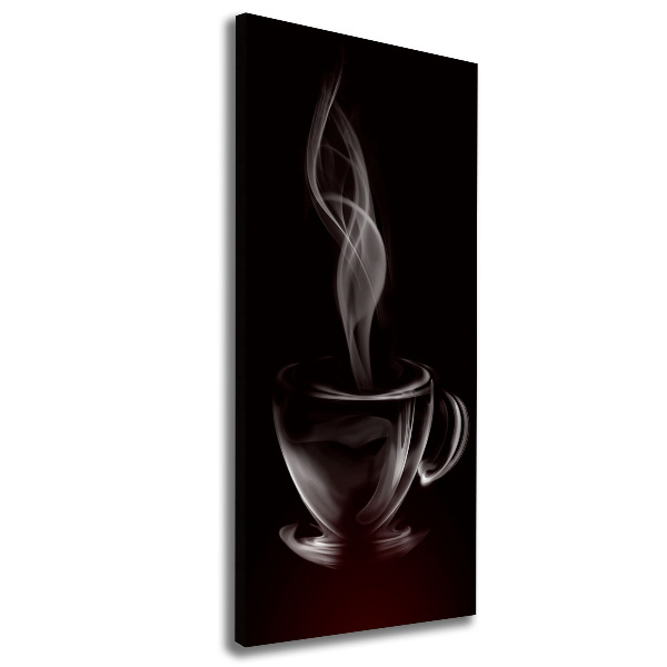 Cuadro canvas decorativo para salón vertical Café aromático