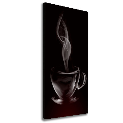 Cuadro canvas decorativo para salón vertical Café aromático