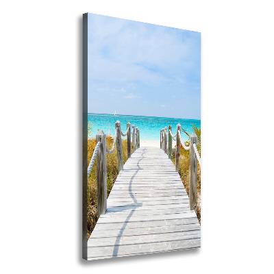 Cuadro canvas decorativo para salón vertical Camino a la playa