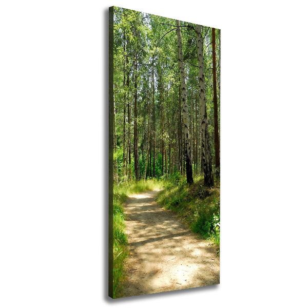 Cuadro moderno en lienzo resistente uv vertical bosque de abedules