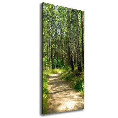 Cuadro moderno en lienzo resistente uv vertical bosque de abedules