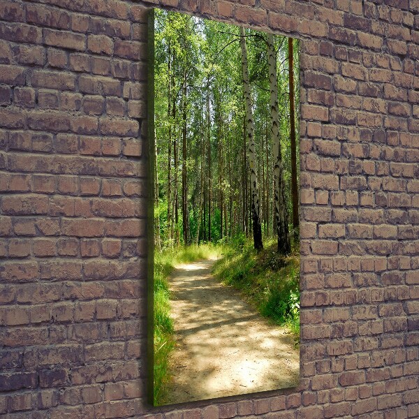 Cuadro moderno en lienzo resistente uv vertical bosque de abedules