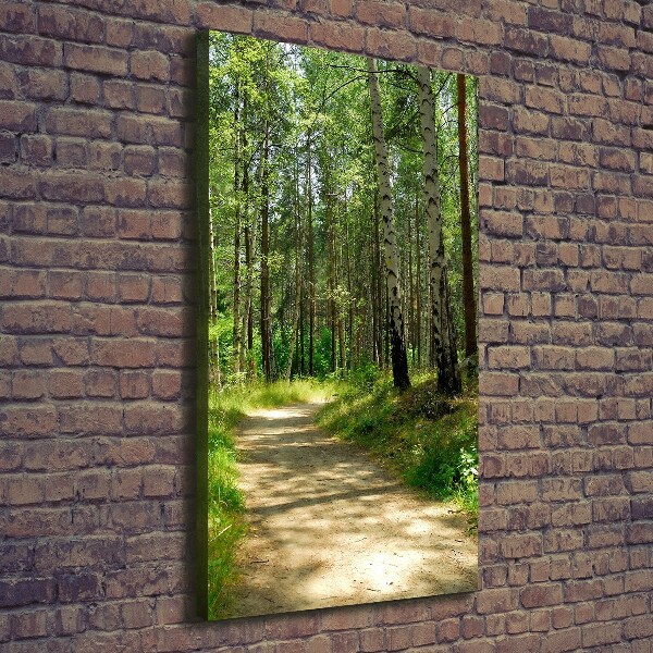 Cuadro moderno en lienzo resistente uv vertical bosque de abedules