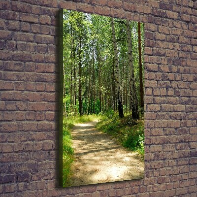 Cuadro moderno en lienzo resistente uv vertical bosque de abedules
