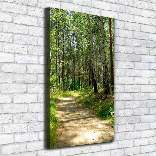 Cuadro moderno en lienzo resistente uv vertical bosque de abedules