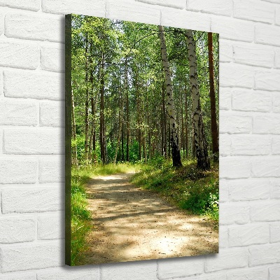 Cuadro moderno en lienzo resistente uv vertical bosque de abedules