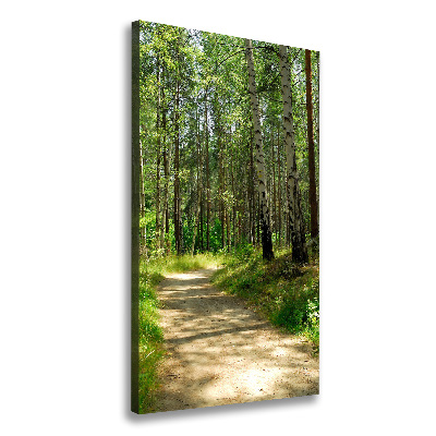Cuadro moderno en lienzo resistente uv vertical bosque de abedules