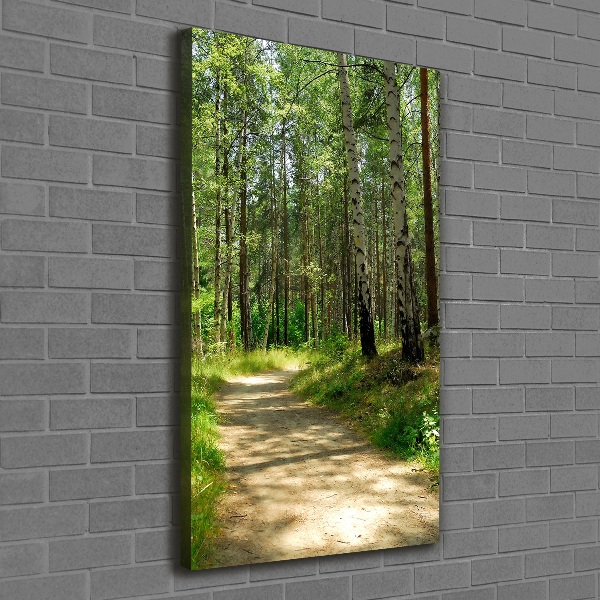Cuadro moderno en lienzo resistente uv vertical bosque de abedules