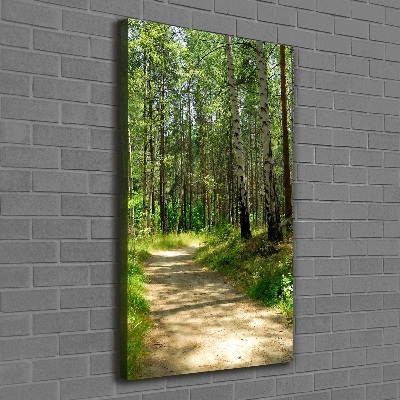 Cuadro moderno en lienzo resistente uv vertical bosque de abedules