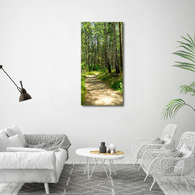 Cuadro moderno en lienzo resistente uv vertical bosque de abedules