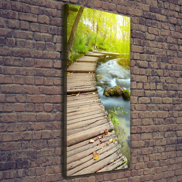 Fotografía en lienzo vertical Camino en el bosque