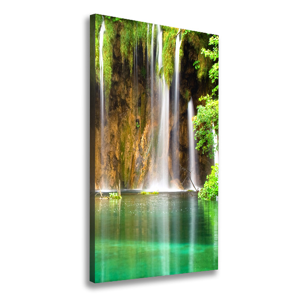 Cuadro canvas decorativo para salón vertical Lagos de Plitvice