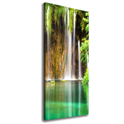 Cuadro canvas decorativo para salón vertical Lagos de Plitvice