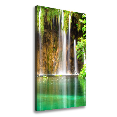 Cuadro canvas decorativo para salón vertical Lagos de Plitvice