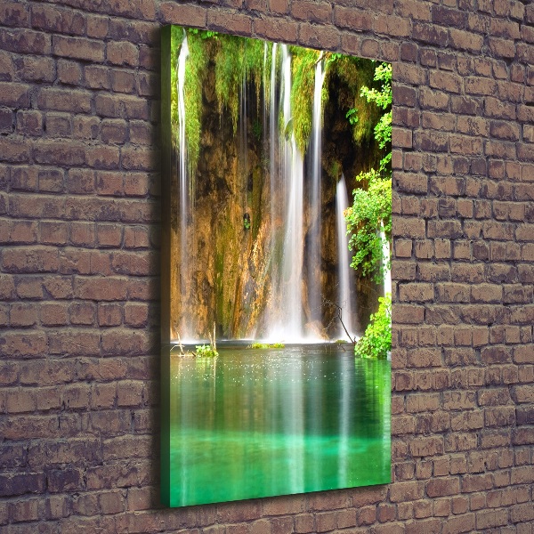 Cuadro canvas decorativo para salón vertical Lagos de Plitvice