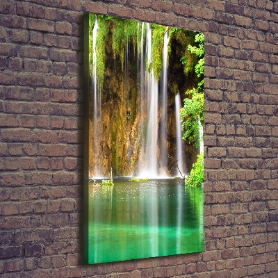 Cuadro canvas decorativo para salón vertical Lagos de Plitvice