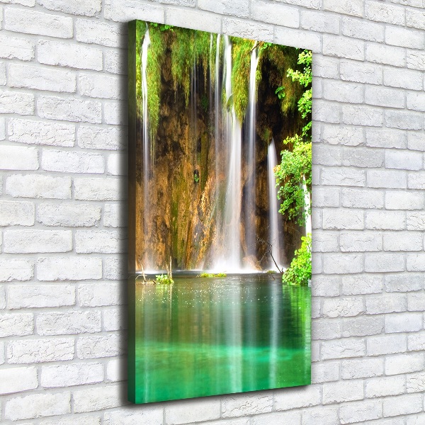 Cuadro canvas decorativo para salón vertical Lagos de Plitvice