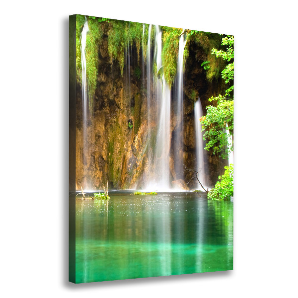 Cuadro canvas decorativo para salón vertical Lagos de Plitvice