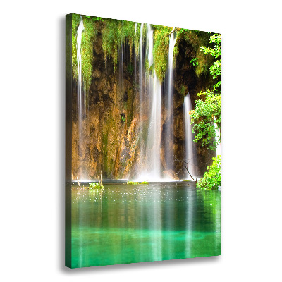 Cuadro canvas decorativo para salón vertical Lagos de Plitvice